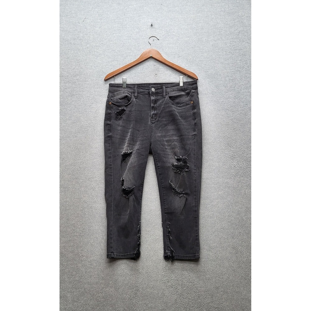 Judy Blue Women Jeans 11/30 Black Denim Capri JB82270BK Skinny Fit